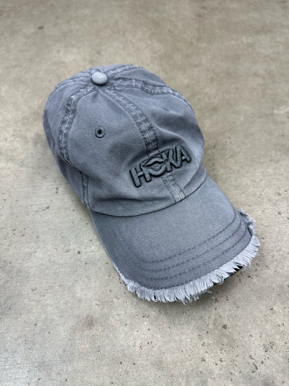 Hoka distressed faded dad hat